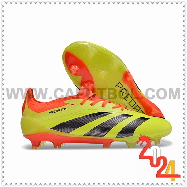 Adidas Botas De Fútbol Predator Elite FG Negro/Verde/Naranja