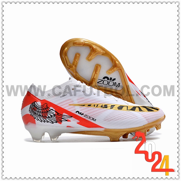 Nike Botas De Fútbol Air Zoom Mercurial Vapor 15 Elite Xxv FG Blanco/Amarillo/Naranja -02