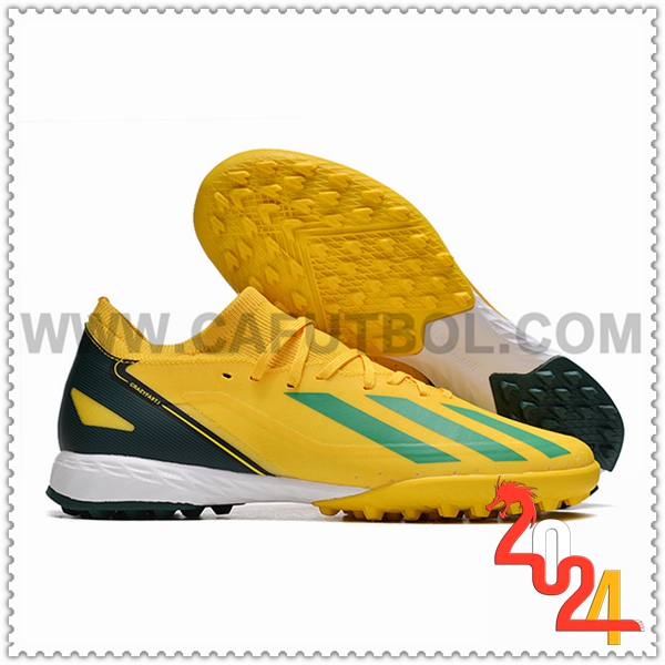 Adidas Botas De Fútbol X CRAZYFAST.3 TF BOOTS Amarillo/Negro/Verde