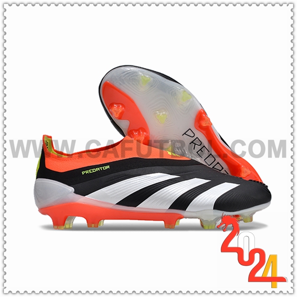 Adidas Botas De Fútbol PREDATOR ELITE LACELESS BOOTS FG Blanco/Negro/Naranja