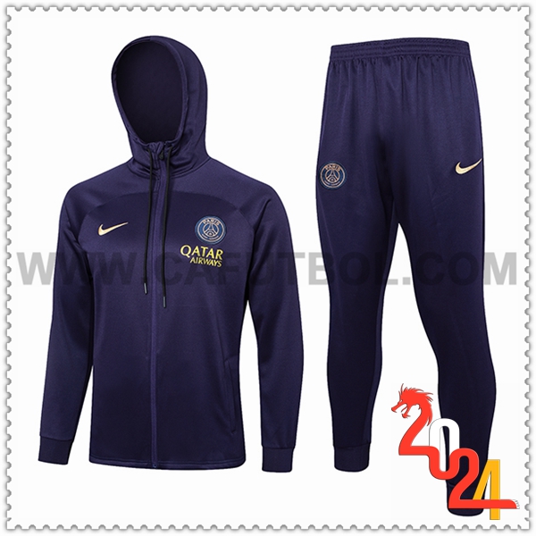 Chaqueta Con Capucha Chandal Rompevientos PSG Violeta 2024 2025