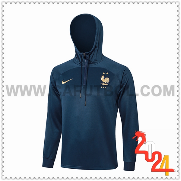 Sudadera Entrenamiento Capucha Francia Azul marino 2024 2025