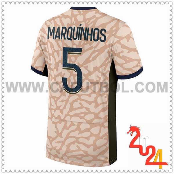 Camiseta Futbol PSG MARQUINHOS #5 Cuarto 2023 2024