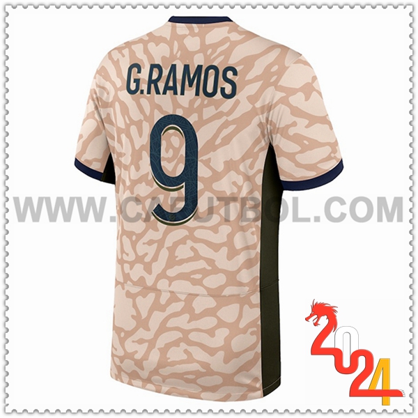 Camiseta Futbol PSG G.RAMOS #9 Cuarto 2023 2024