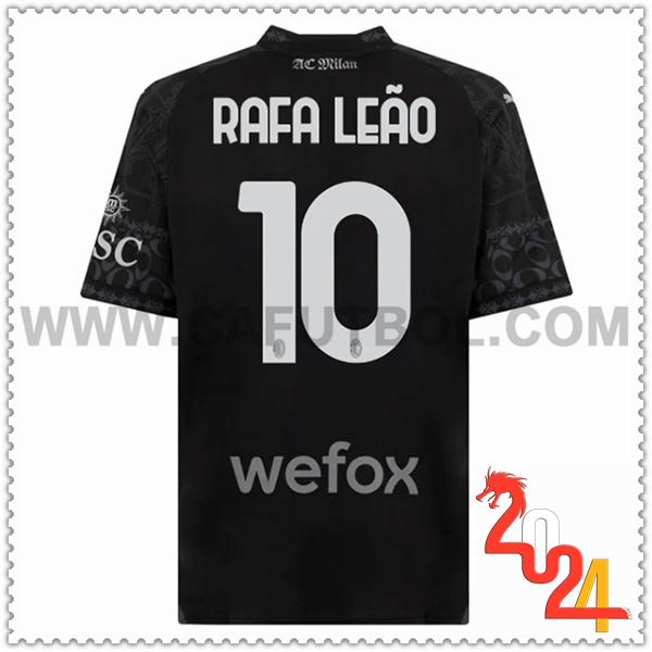 Camiseta Futbol Atalanta RAFAEL LEÃO #10 Cuarto Negro 2023 2024