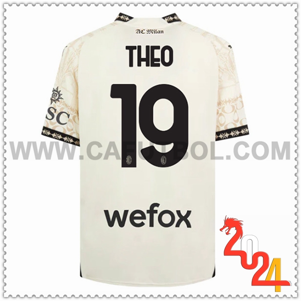 Camiseta Futbol Atalanta THEO #19 Cuarto Blanco 2023 2024