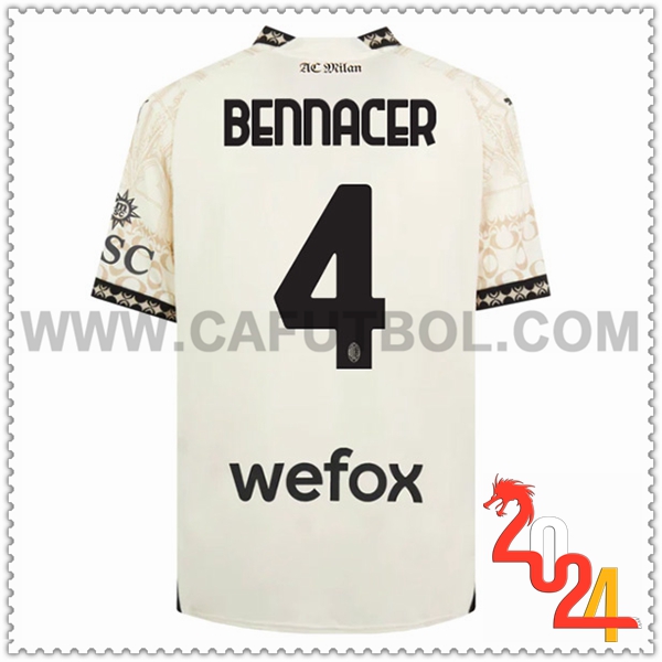 Camiseta Futbol Atalanta BENNACER #4 Cuarto Blanco 2023 2024