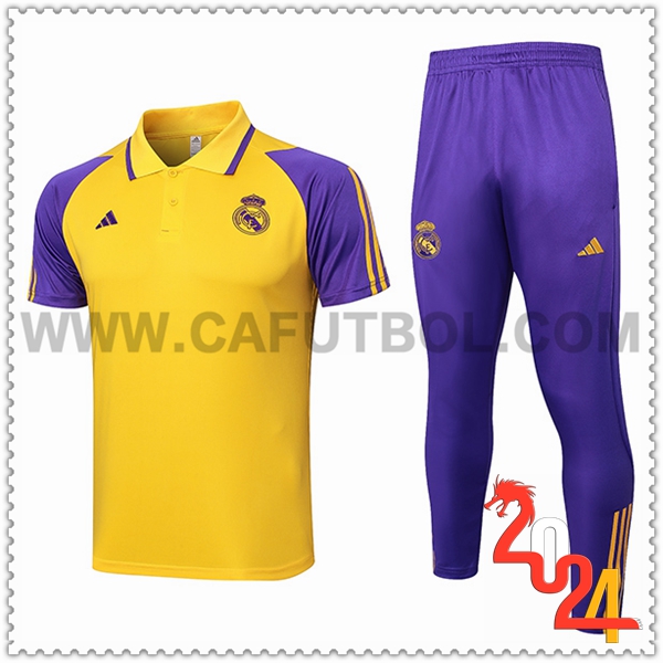 Camiseta Polo Real Madrid Amarillo/Violeta 2024 2025