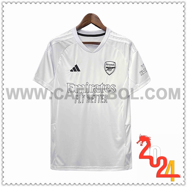 Camiseta Entrenamiento Arsenal Blanco/Negro 2024 2025