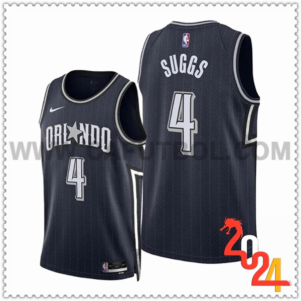 Camisetas De Futbol Orlando Magic (SUGGS #4) 2024/25 Negro/Gris