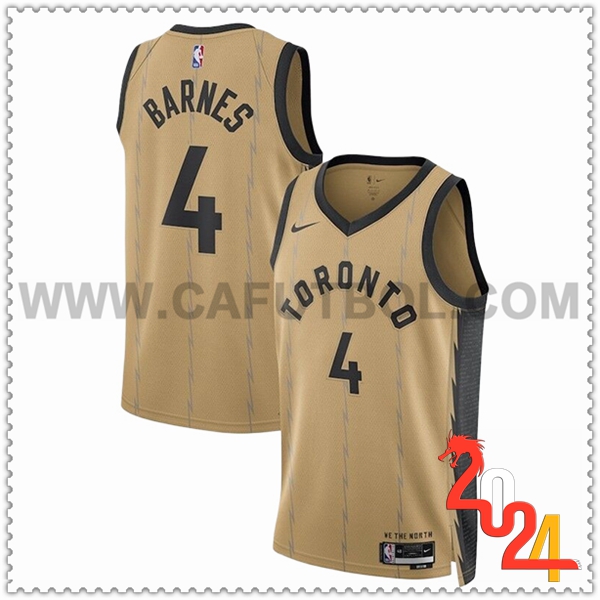 Camisetas De Futbol Toronto Raptors (BARNES #4) 2024/25 Negro/Gris