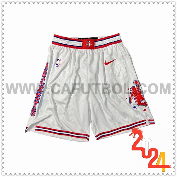 Cortos NBA Houston Rockets 2024/25 Blanco/Rojo