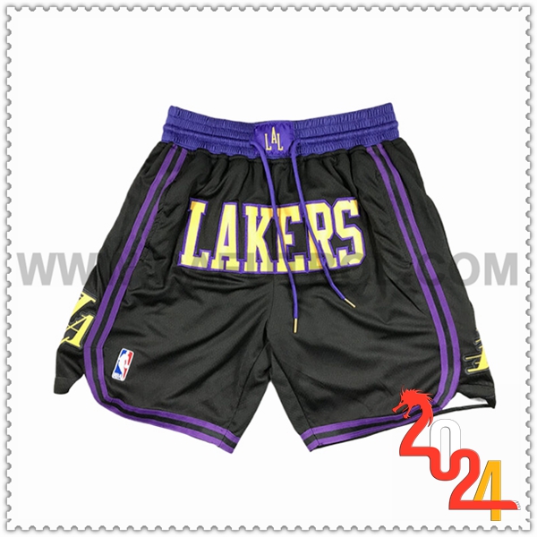 Cortos NBA Los Angeles Lakers 2024/25 Negro/Amarillo/Violeta