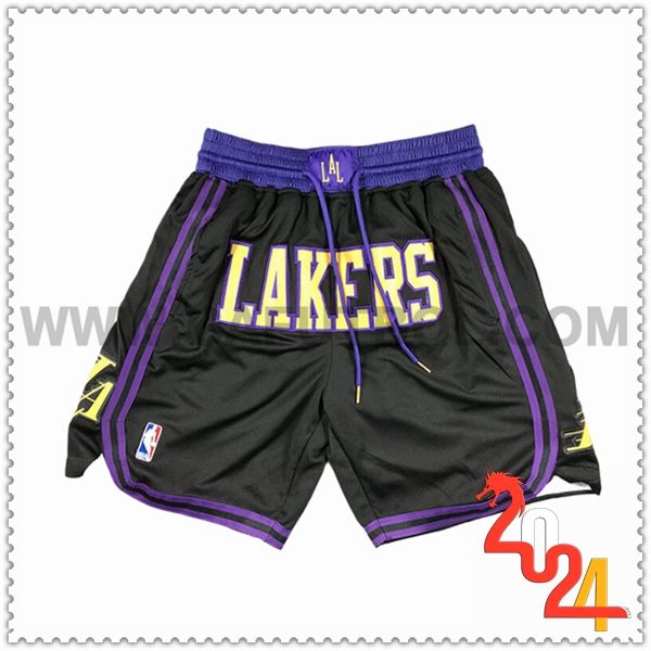 Cortos NBA Los Angeles Lakers 2024/25 Negro/Violeta/Amarillo -02