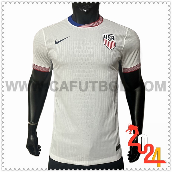 Primera Camiseta Equipo Estados Unidos Blanco 2024 2025