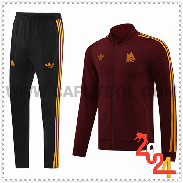 Chandal Chaqueta Futbol AS Roma Rojo/Amarillo/Negro 2024 2025