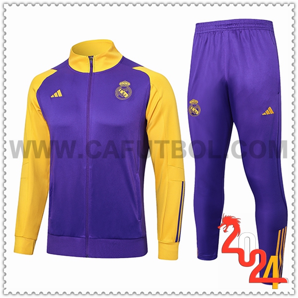 Chandal Chaqueta Futbol Real Madrid Violeta/Amarillo 2024 2025