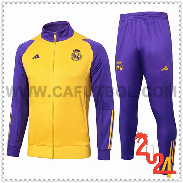 Chandal Chaqueta Futbol Real Madrid Amarillo/Violeta 2024 2025