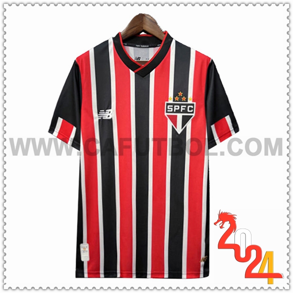 Segunda Camiseta Futbol Sao Paulo FC Negro Rojo 2024 2025