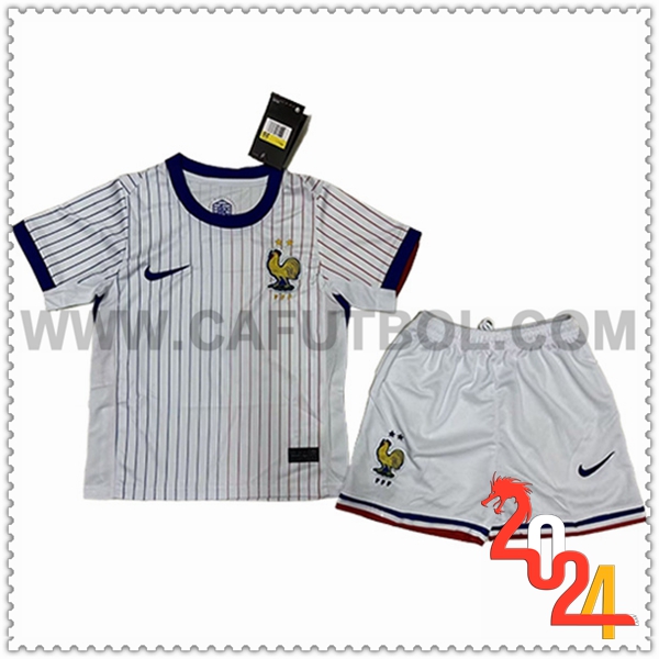 Segunda Equipacion del Francia Ninos Blanco 2024 2025