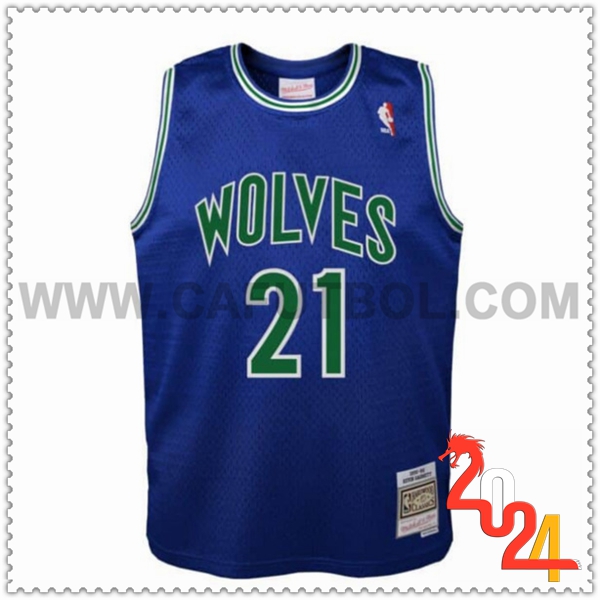 Camisetas Futbol Minnesota Timberwolves (GARNETT #21) 2024/25 Azul/Verde