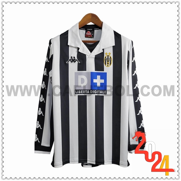 Primera Camiseta Retro Juventus Mangas Largas 1999/2000