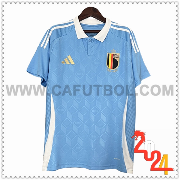 Segunda Camiseta Futbol Bélgica Cielo azul Eurocopa 2024