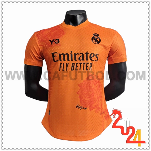 Camiseta Futbol Real Madrid Y3 Naranja Edición especial 2024 2025