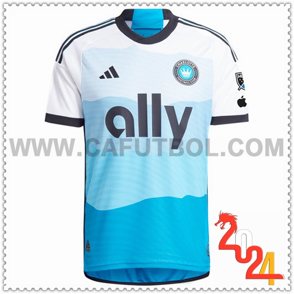 Primera Camiseta Futbol Charlotte FC Blanco azul 2024 2025
