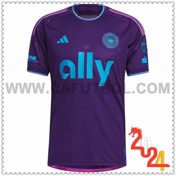 Segunda Camiseta Futbol Charlotte FC Púrpura 2024 2025