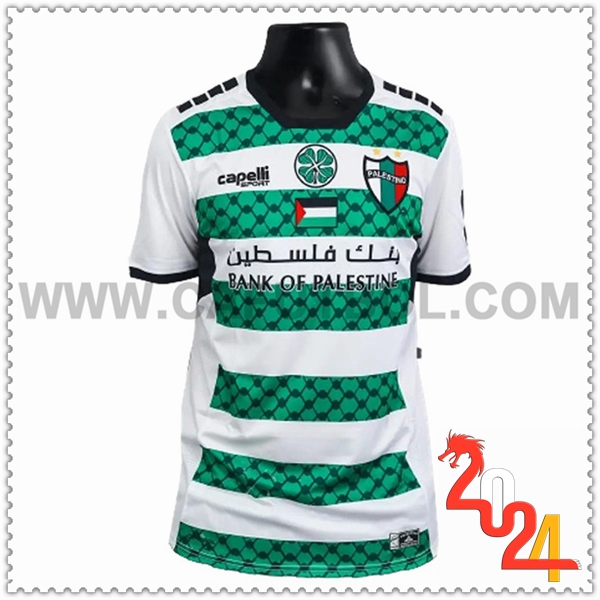 Tercero Camiseta Futbol Palestino Blanco verde 2024 2025