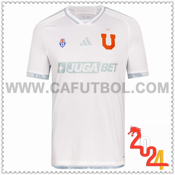 Segunda Camiseta Futbol Universidad De Chile Blanco 2024 2025