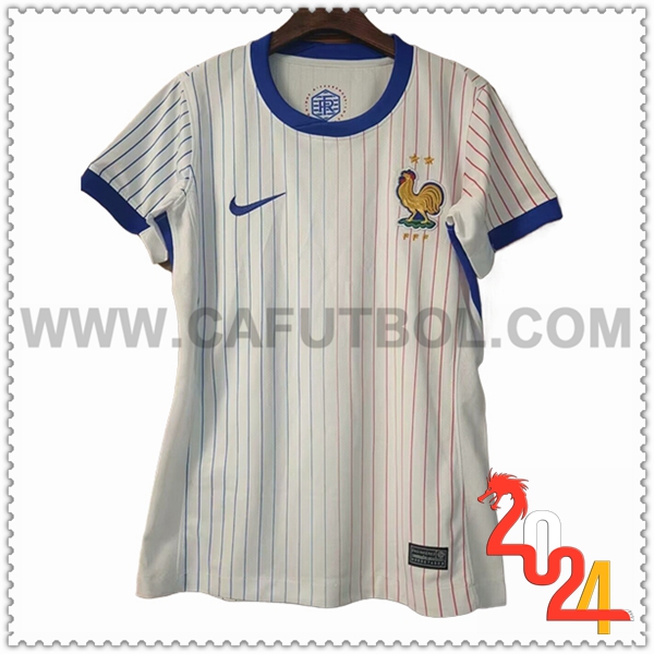 Segunda Camiseta Futbol Francia Mujer Blanco 2024 2025