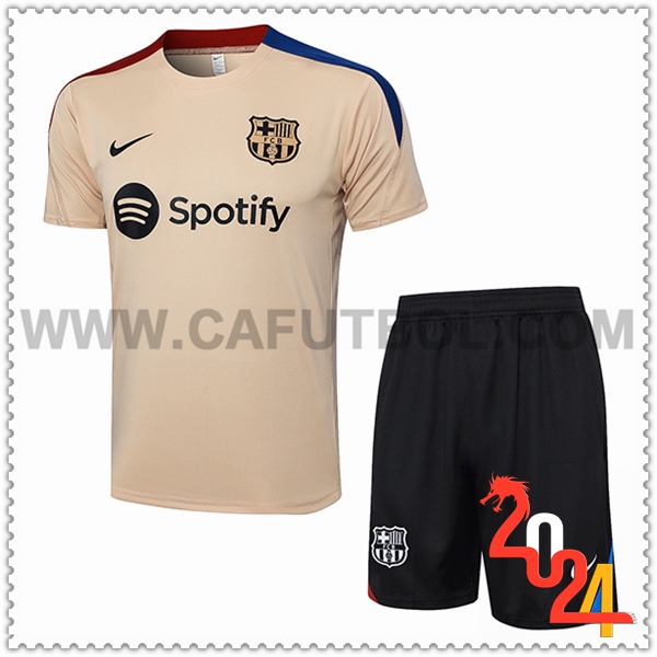 Camiseta Entrenamiento + Cortos FC Barcelona Amarillo/Negro 2024 2025