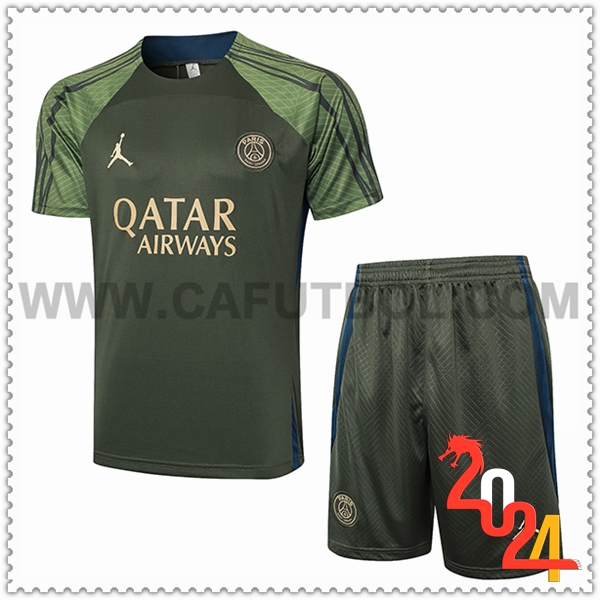 Camiseta Entrenamiento + Cortos Jordan PSG Verde 2024 2025