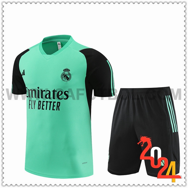 Camiseta Entrenamiento + Cortos Real Madrid Verde/Negro 2024 2025