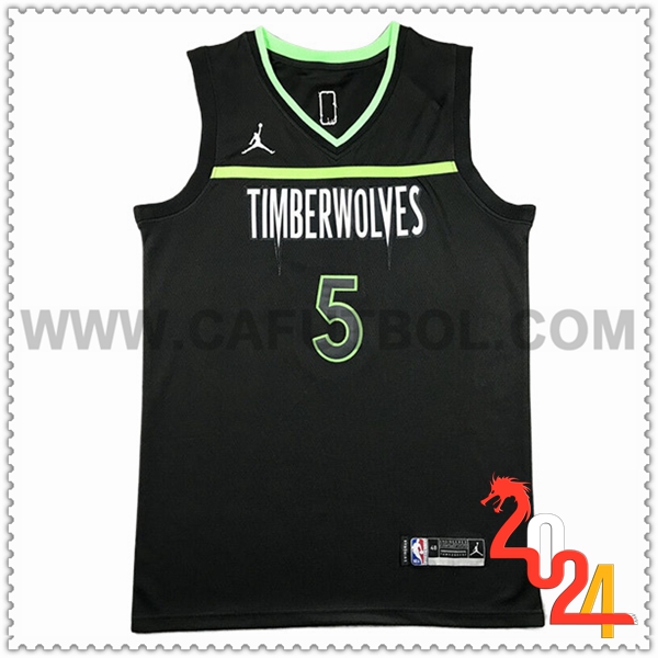 Camisetas NBA Minnesota Timberwolves (EDWARDS #5) 2024/25 Negro/Verde