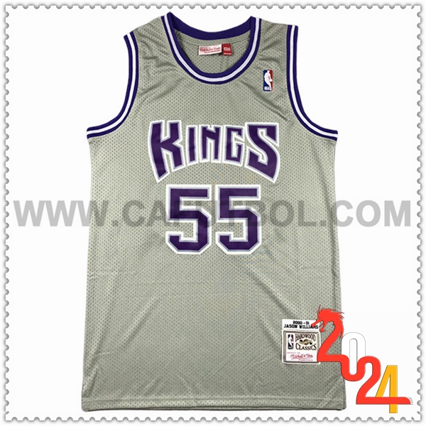 Camisetas NBA Sacramento Kings (WILLIAMS #55) 2024/25 Gris/Violeta