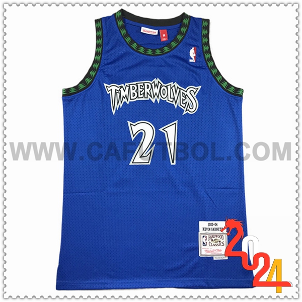 Camisetas NBA Minnesota Timberwolves (GARNETT #21) 2024/25 Azul/Blanco/Negro/Verde