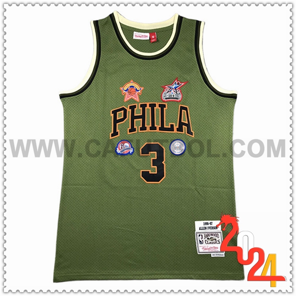 Camisetas NBA Philadelphia 76ers (IVERSON #3) 2024/25 Verde/Negro