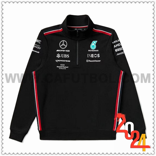 Sudadera F1 Mercedes Benz Team Negro/Rojo 2024