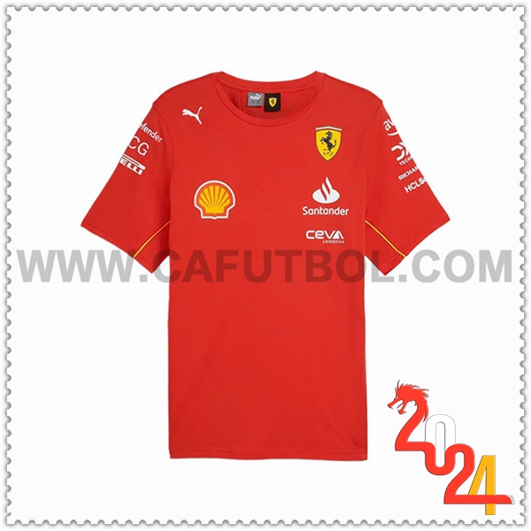 Camiseta de manga corta F1 Scuderia Ferrari Team Rojo/Negro/Amarillo 2024