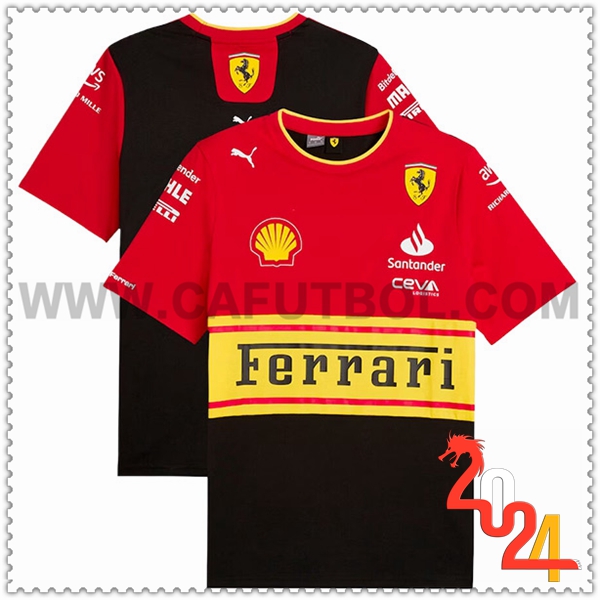 Camiseta de manga corta F1 Scuderia Ferrari Team Rojo/Negro/Amarillo 2024 -02