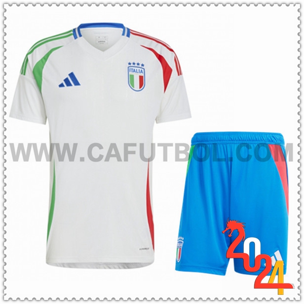 Segunda Equipacion del Italia Blanco + Pantalones cortos Eurocopa 2024