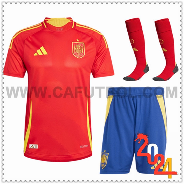 Primera Equipacion del España Rojo (Pantalones cortos + Calcetines) Eurocopa 2024