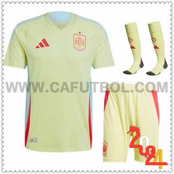 Segunda Equipacion del España AMARILLO (Pantalones cortos + Calcetines) Eurocopa 2024