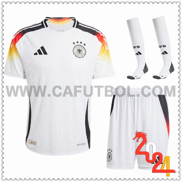 Primera Equipacion del Alemania Blanco (Pantalones cortos + Calcetines) Eurocopa 2024