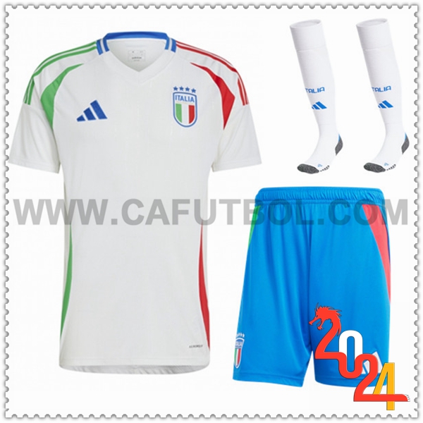 Segunda Equipacion del Italia Blanco (Pantalones cortos + Calcetines) Eurocopa 2024