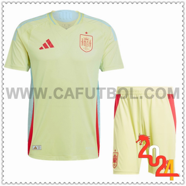 Segunda Equipacion del España AMARILLO + Pantalones cortos 2024 2025