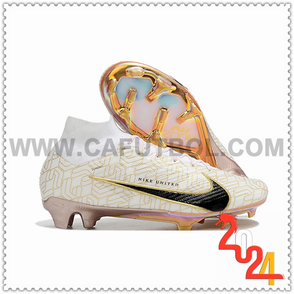 Nike Botas de Fubol Zoom Superfly 9 Elite MR FG Blanco/Amarillo/Negro